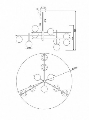 Подвесная люстра Maytoni Nostalgia MOD048PL-09G в Ялуторовске - yalutorovsk.mebel24.online | фото 3