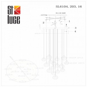 Подвесная люстра ST-Luce Montecelio SL6104.203.16 в Ялуторовске - yalutorovsk.mebel24.online | фото 3