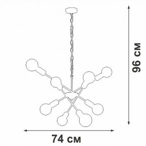 Подвесная люстра Vitaluce V4750 V4750-1/8 в Ялуторовске - yalutorovsk.mebel24.online | фото 2