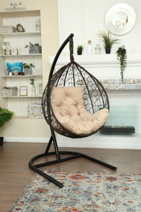 Подвесное кресло Бароло (коричневый/бежевый) в Ялуторовске - yalutorovsk.mebel24.online | фото