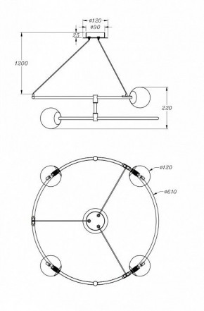 Подвесной светильник Maytoni Balance MOD317PL-04B в Ялуторовске - yalutorovsk.mebel24.online | фото 4