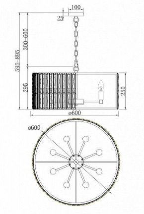 Подвесной светильник Maytoni Facet MOD094PL-08G в Ялуторовске - yalutorovsk.mebel24.online | фото 3