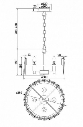 Подвесной светильник Maytoni Puntes MOD043PL-04CH в Ялуторовске - yalutorovsk.mebel24.online | фото 4