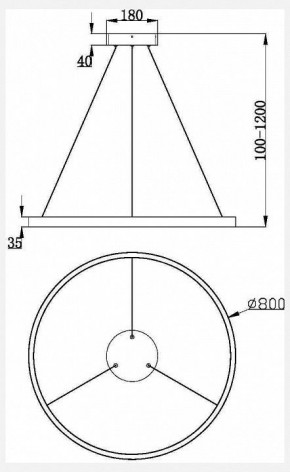 Подвесной светильник Maytoni Rim 1 MOD058PL-L42W3K в Ялуторовске - yalutorovsk.mebel24.online | фото 3