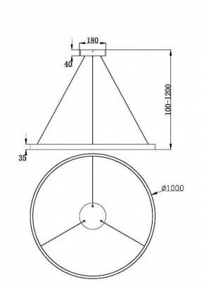 Подвесной светильник Maytoni Rim MOD058PL-L54BK в Ялуторовске - yalutorovsk.mebel24.online | фото 4