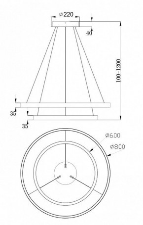 Подвесной светильник Maytoni Rim MOD058PL-L74W4K в Ялуторовске - yalutorovsk.mebel24.online | фото 6