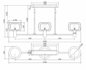 Подвесной светильник Maytoni Vision MOD411PL-03G в Ялуторовске - yalutorovsk.mebel24.online | фото 6