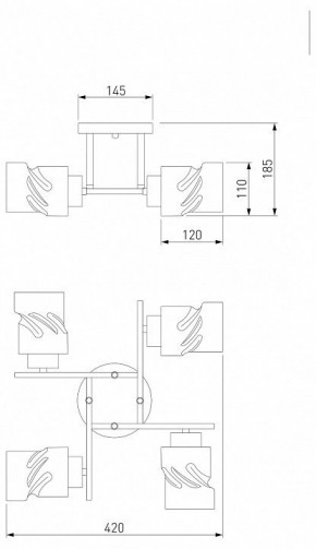 Потолочная люстра Eurosvet Hilari 30165/4 черный жемчуг в Ялуторовске - yalutorovsk.mebel24.online | фото 4