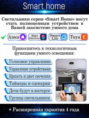 Потолочная люстра Natali Kovaltseva Smart home LED LAMPS 81216 в Ялуторовске - yalutorovsk.mebel24.online | фото 6