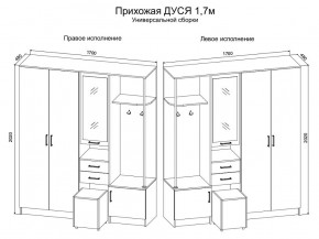 Прихожая Дуся 1.7 УНИ (Дуб Бунратти/Цемент) в Ялуторовске - yalutorovsk.mebel24.online | фото 2