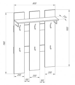 Прихожая-вешалка большая 800 в Ялуторовске - yalutorovsk.mebel24.online | фото 2