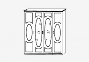 Прованс-2 Шкаф 4-х дверный с 2 зеркалами (Бежевый/Текстура белая платиной золото) в Ялуторовске - yalutorovsk.mebel24.online | фото 2