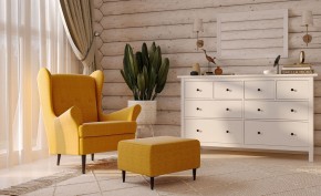 Пуф Киркас жёлто-оранжевый, ткань рогожка в Ялуторовске - yalutorovsk.mebel24.online | фото 3