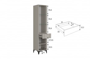 РИЧ Шкаф однодверный со стеклом в Ялуторовске - yalutorovsk.mebel24.online | фото 3