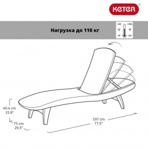 Шезлонг Пацифик (Pacific) графит в Ялуторовске - yalutorovsk.mebel24.online | фото 2