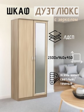 Шкаф 2-х створчатый Дуэт Люкс с зеркалом в Ялуторовске - yalutorovsk.mebel24.online | фото 4
