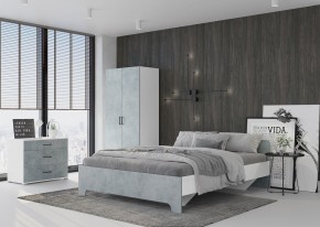 Шкаф 2-х створчатый VICTOR (Белый/Бетон) в Ялуторовске - yalutorovsk.mebel24.online | фото 3