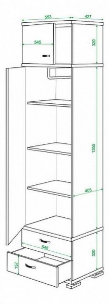 Шкаф платяной Домино КС-10 в Ялуторовске - yalutorovsk.mebel24.online | фото 3