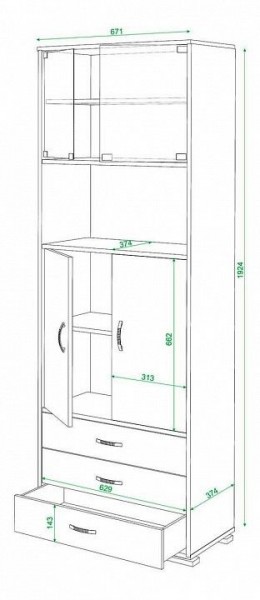 Шкаф комбинированный Домино СБ-220М в Ялуторовске - yalutorovsk.mebel24.online | фото 3