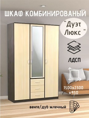 Шкаф комбинированный Дуэт Люкс с зеркалом в Ялуторовске - yalutorovsk.mebel24.online | фото 3