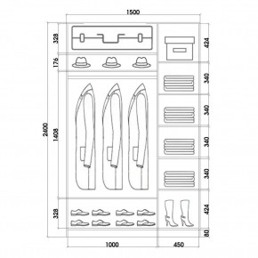 Шкаф-купе ХИТ 24-15-22 (620) в Ялуторовске - yalutorovsk.mebel24.online | фото 3