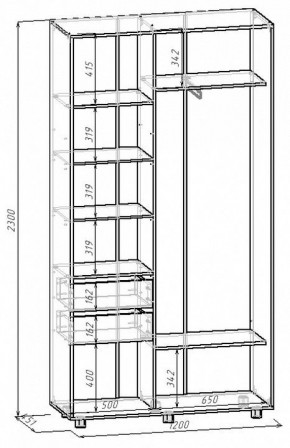 Шкаф-купе Удачный 1200x450x2300 в Ялуторовске - yalutorovsk.mebel24.online | фото 3