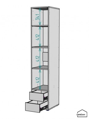 Шкаф Linnea MHR-1-4 2050х400х510 (Графит-М 11.1.25) в Ялуторовске - yalutorovsk.mebel24.online | фото 3
