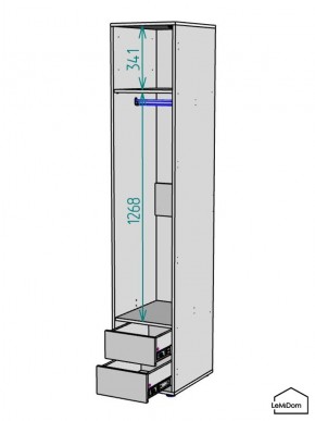 Шкаф Linnea MHR-1PO-3 2050х400х510 (Белый-М 11.1.2) в Ялуторовске - yalutorovsk.mebel24.online | фото 3