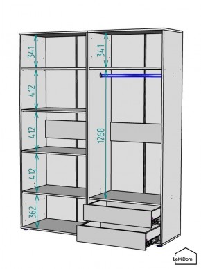 Шкаф Linnea MHR-4PO-2 2050х1600х510 (Белый-М 11.1.1) в Ялуторовске - yalutorovsk.mebel24.online | фото 3