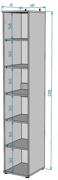 Шкаф Ольга H59 в Ялуторовске - yalutorovsk.mebel24.online | фото 2
