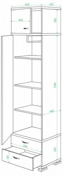 Шкаф платяной КС-10 в Ялуторовске - yalutorovsk.mebel24.online | фото 2