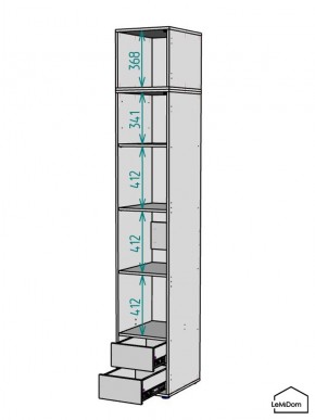 Шкаф с антресолью Linnea MHR-1A-4 2450х400х510 (Графит-М 11.1.25) в Ялуторовске - yalutorovsk.mebel24.online | фото 3