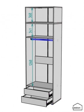 Шкаф с антресолью Linnea MHR-2A-3 2450х800х510 (Белый-М 11.1.2) в Ялуторовске - yalutorovsk.mebel24.online | фото 3