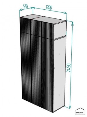 Шкаф с антресолью Linnea MHR-3POA-1 2450х1200х510 (Белый-М 11.1.1) в Ялуторовске - yalutorovsk.mebel24.online | фото 2