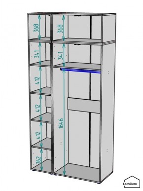 Шкаф с антресолью Linnea MHR-3POA-1 2450х1200х510 (Белый-М 11.1.2) в Ялуторовске - yalutorovsk.mebel24.online | фото 3