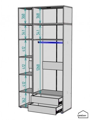 Шкаф с антресолью Linnea MHR-3POA-2 2450х1200х510 (Белый-М 11.1.2) в Ялуторовске - yalutorovsk.mebel24.online | фото 3