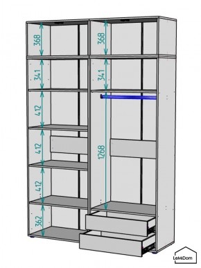 Шкаф с антресолью Linnea MHR-4A-2 2450х1600х510 (Белый-М 11.1.2) в Ялуторовске - yalutorovsk.mebel24.online | фото 2