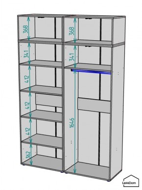 Шкаф с антресолью Linnea MHR-4POA-1 2450х1600х510 (Белый-М 11.1.2) в Ялуторовске - yalutorovsk.mebel24.online | фото 3