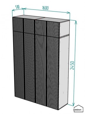 Шкаф с антресолью Linnea MHR-4POA-2 2450х1600х510 (Белый-М 11.1.2) в Ялуторовске - yalutorovsk.mebel24.online | фото 2
