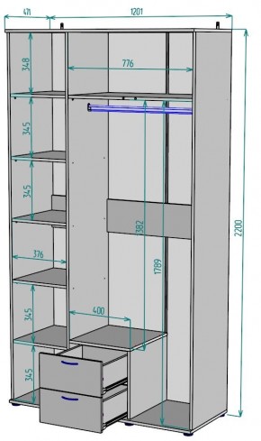 Шкаф с зеркалом Ольга H54_M в Ялуторовске - yalutorovsk.mebel24.online | фото 2