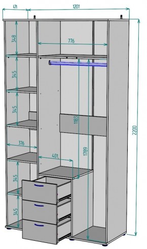 Шкаф с зеркалом Ольга H57_M в Ялуторовске - yalutorovsk.mebel24.online | фото 2