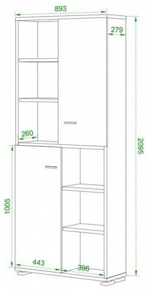 Шкаф-витрина Домино ПУ-30-2-ФС в Ялуторовске - yalutorovsk.mebel24.online | фото 2