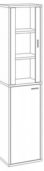 Шкаф-витрина Домино СУ(ш1в2)+1ФГ+1ФС в Ялуторовске - yalutorovsk.mebel24.online | фото 3