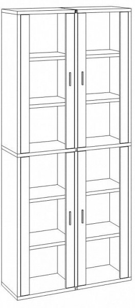 Шкаф-витрина Домино СУ(ш2в2)+4ФС в Ялуторовске - yalutorovsk.mebel24.online | фото 2