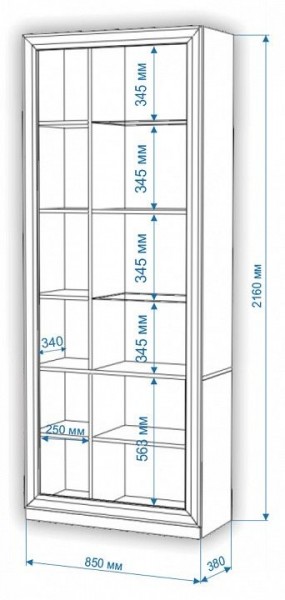 Шкаф-витрина Нобиле ШВтВ-ФСД-ФГК в Ялуторовске - yalutorovsk.mebel24.online | фото 3