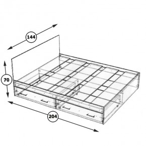 Стандарт Кровать с ящиками 1400, цвет дуб сонома, ШхГхВ 143,5х203,5х70 см., сп.м. 1400х2000 мм., без матраса, основание есть в Ялуторовске - yalutorovsk.mebel24.online | фото 6