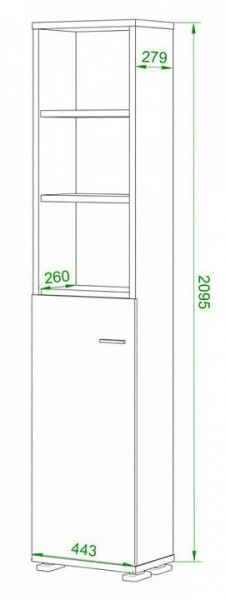 Стеллаж комбинированный Домино ПУ-20-2 в Ялуторовске - yalutorovsk.mebel24.online | фото 2