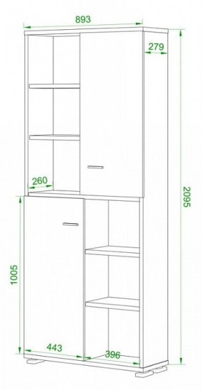 Стеллаж комбинированный Домино ПУ-30-2 в Ялуторовске - yalutorovsk.mebel24.online | фото 2