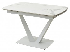 Стол ALATRI 120 GLOSS STATUARIO WHITE SOLID CERAMIC / WHITE, ®DISAUR в Ялуторовске - yalutorovsk.mebel24.online | фото 1