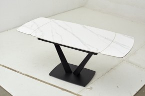 Стол ALATRI 120 MATT WHITE MARBLE SOLID CERAMIC / BLACK, ®DISAUR в Ялуторовске - yalutorovsk.mebel24.online | фото 1